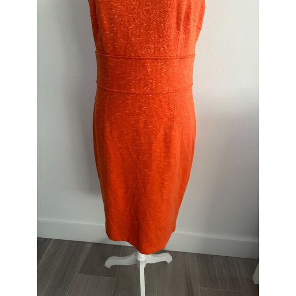 DAVID MEISTER Orange Gold Button Detail Pencil Dress Size 10 - Picture 10 of 10